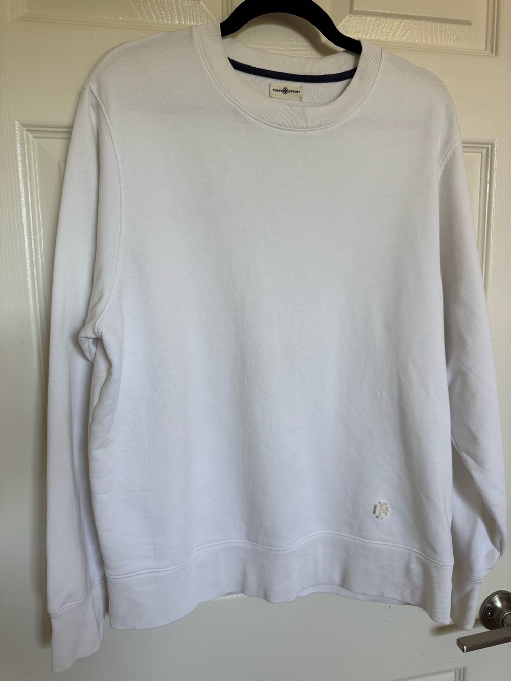 Tory Sport Men's White Crewneck Sweatshirt